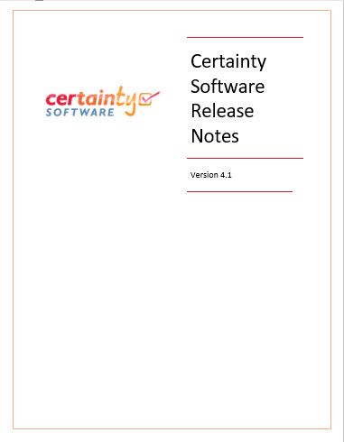 Certainty 4.1 Release Notes