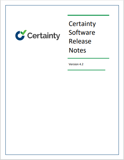 Version 4.2 Certainty Software