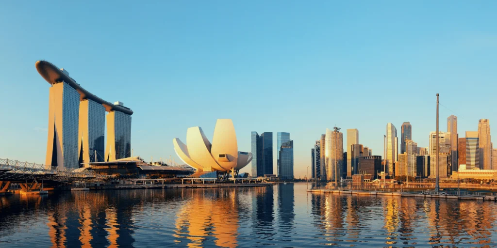 Image of a skyline of downtown Singapore