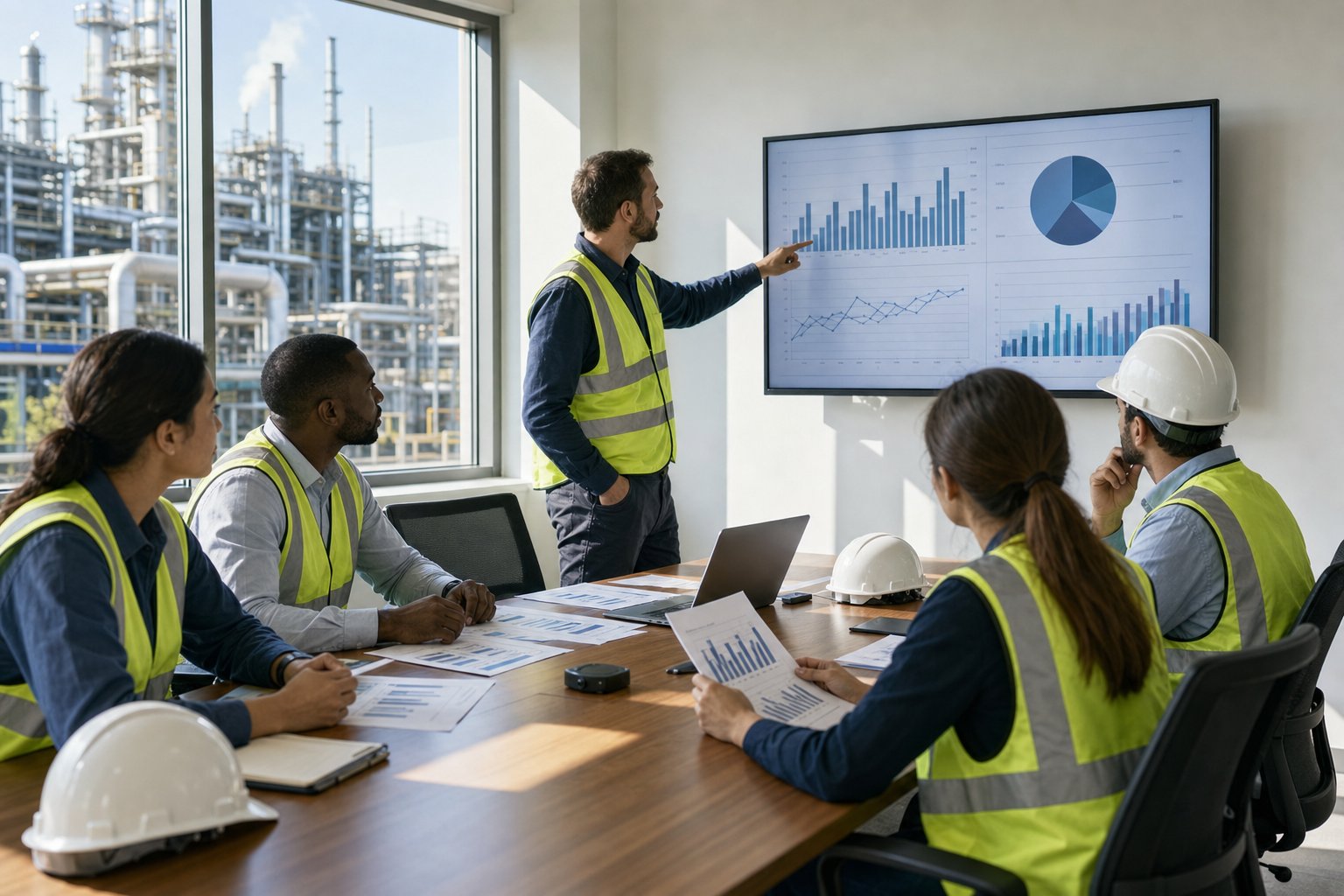 Safety team conducting an EHS inspection in a manufacturing facility — Certainty EHS software